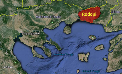 Google Earth Image Showing Rodopi Wind Greece