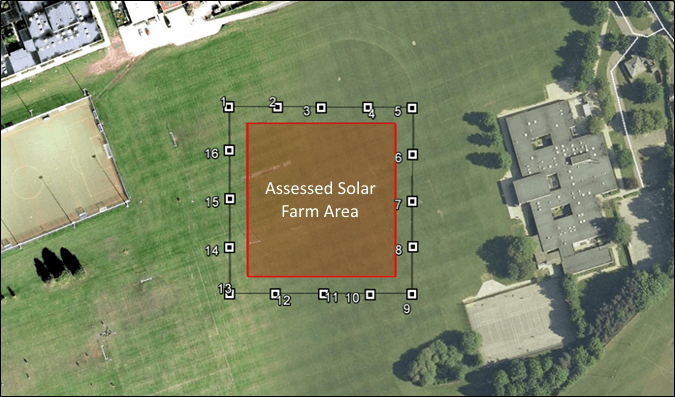 UK Solar Farm Area For Panels with East West Orientation