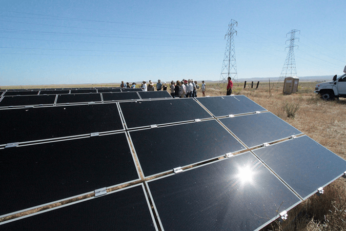 Glint from a solar panel