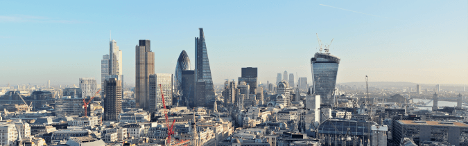 London Skyline with Tall Buildings