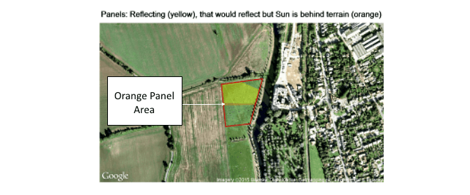 Reflecting Panel Area after Glint and Glare Analysis 