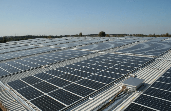 solar panels on roof