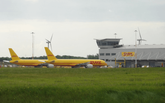 Wind Turbines at East Midlands Airport, UK