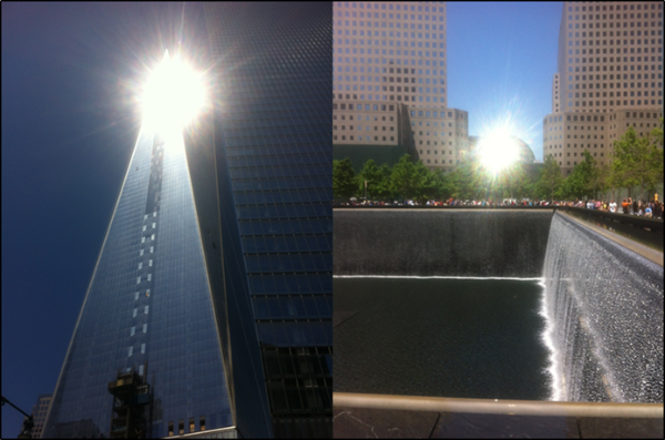 Specular solar reflections of the glass façade of a New York Sky Scraper