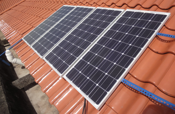 Solar panels installed on a roof