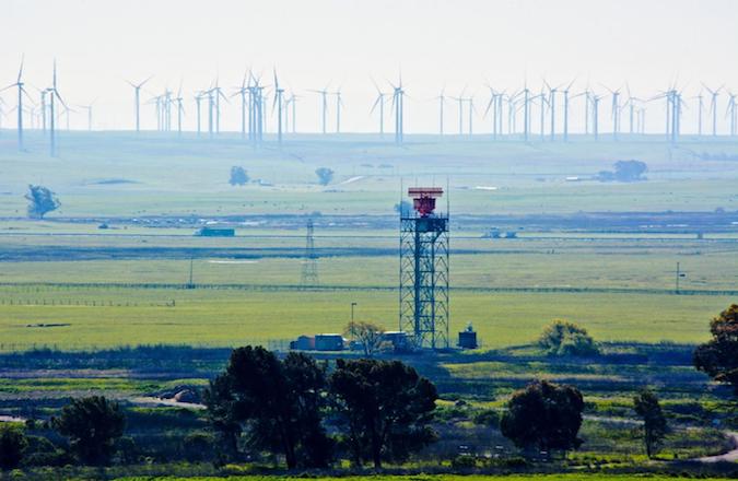 Wind turbines near Travis Air Force Base