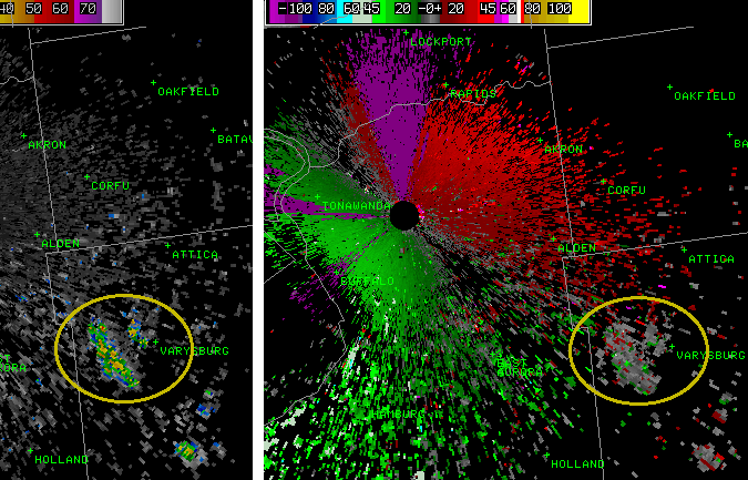 Wind farm interference radar image