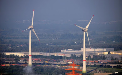 wind turbine near hamburg airport