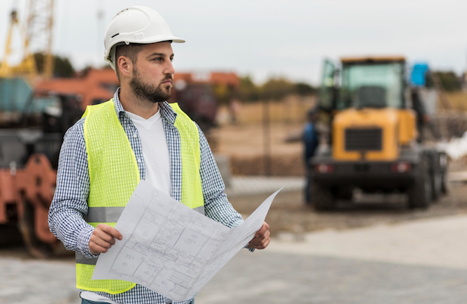 Man wearing helmet