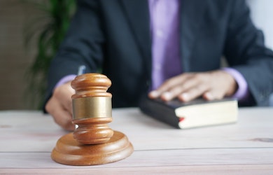 Judge with hammer