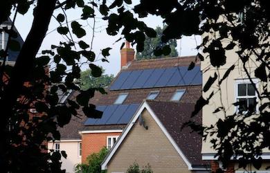 Solar panels on roof