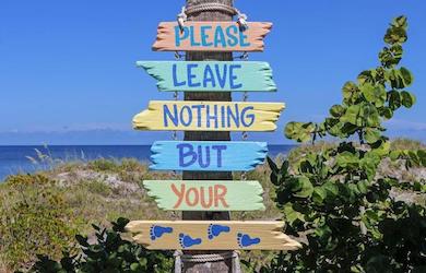 Please Leave Nothing but Your Footprints Road Signage