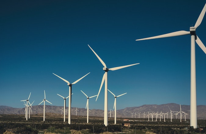 Landscape of a wind farm
