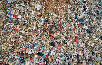 Birds eye view of landfill