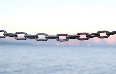 Chain with sea in background