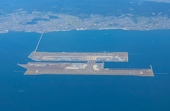 An aerial view of Kansai International Airport