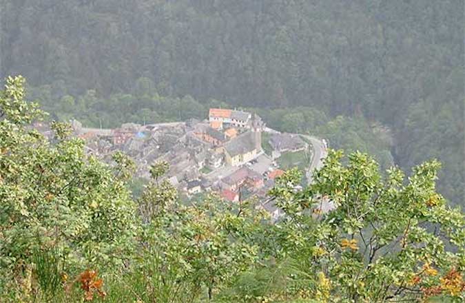 View from the mirror to the village of Viganella