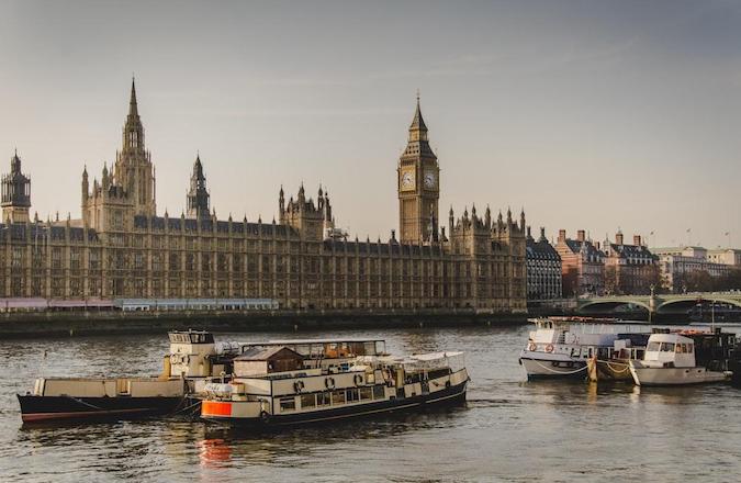 UK Houses of Parliament Over Thames