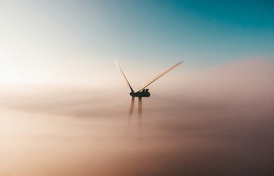 wind turbine in cloud