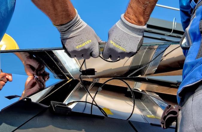 Solar Panel being installed
