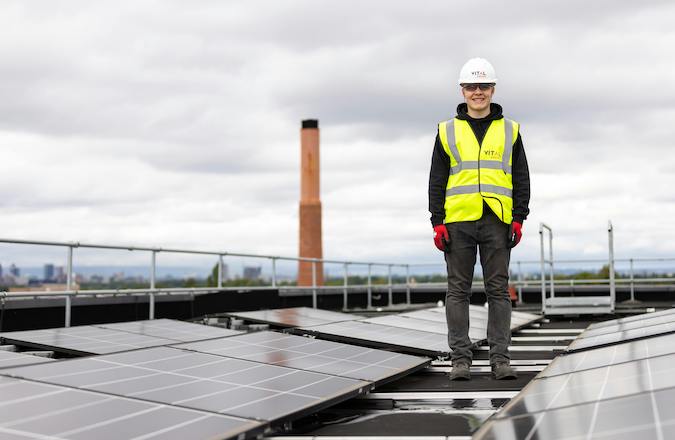 Newly qualified engineer amongst rooftop solar PV