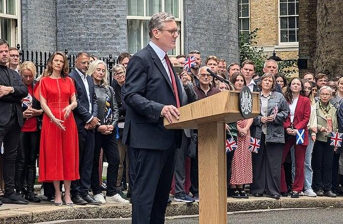 Keir Starmer on the steps of Downing Street