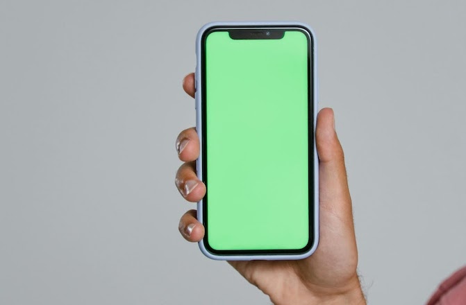 Image of green phone screen