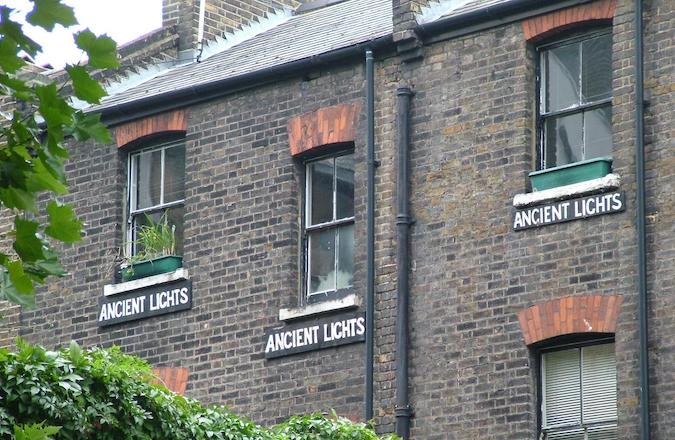 Ancient Lights signs on a building in Clerkenwell
