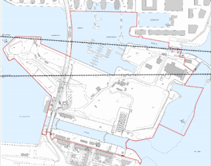 Figure 2: Albert Island Development red line boundary.