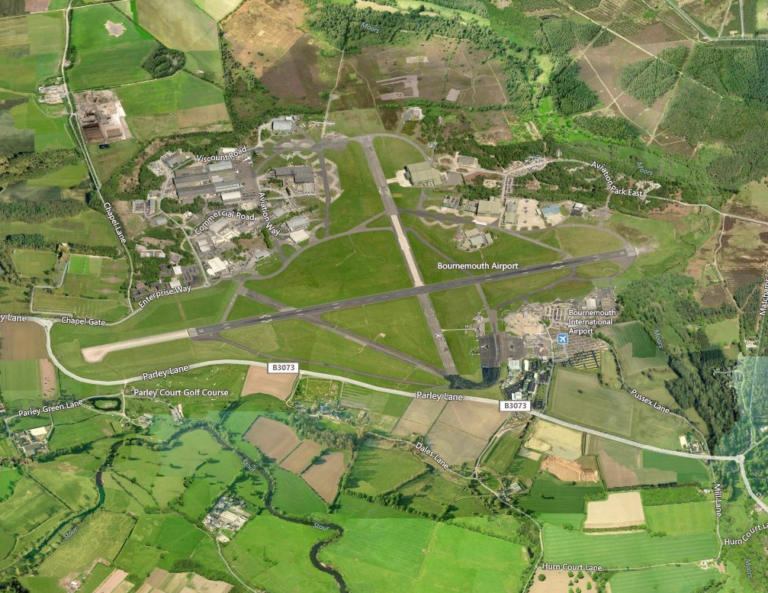 Aerial image of Bournemouth Airport