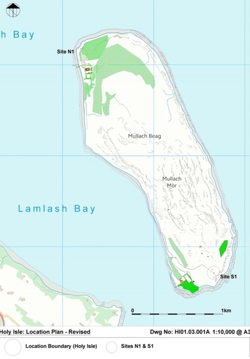 Figure 2: Holy Isle Wind Development – wind turbine locations