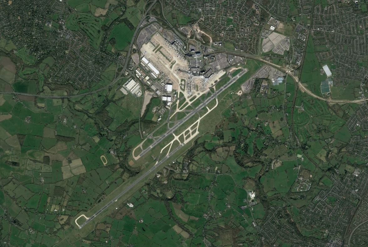 aerial view of Manchester Airport