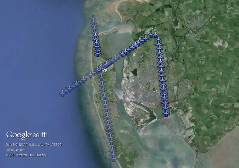 Figure 3: Assessed aircraft and ATC tower receptors