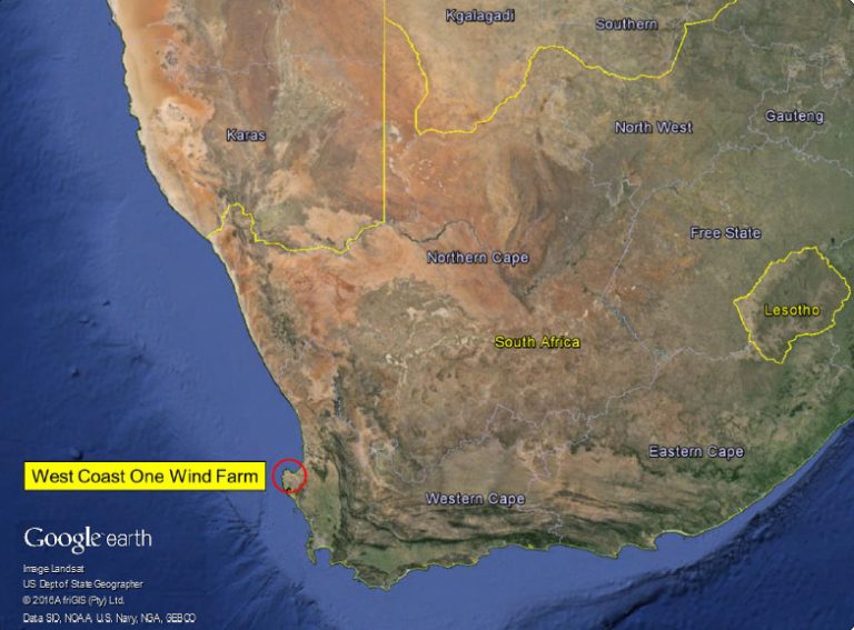 West Coast One Wind Farm location