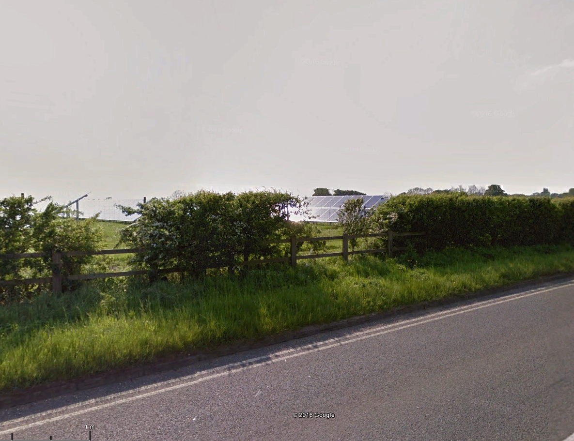 Figure 4: Street View image of operational Hale Farm solar farm[4] [4] Source: © 2016 Google.