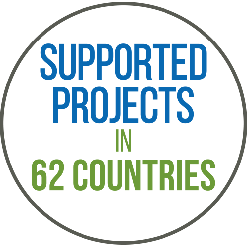 Supported projects in 62 countries